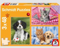 SCHMIDT CASSE-TÊTE 3X48 PIÈCES - MES CHIOTS ET CHATONS PRÉFÉRÉS #56361